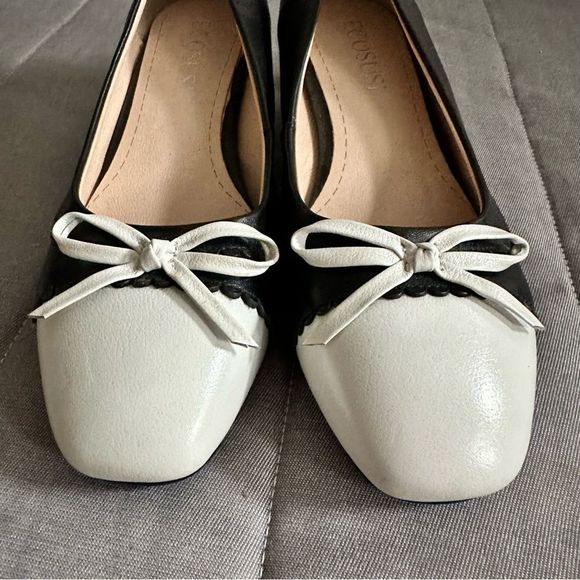 Ecosusi • Square Toe Vintage Pumps with‎ Bow - Picture 4 of 8